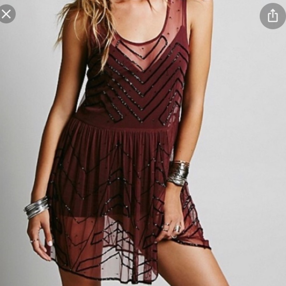 NWOT Free people hand beaded dress